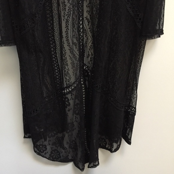 NEW nwt Boutique kimono long jacket lace boho cardigan plus size spring summer - Picture 7 of 7